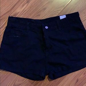 Black jean shorts